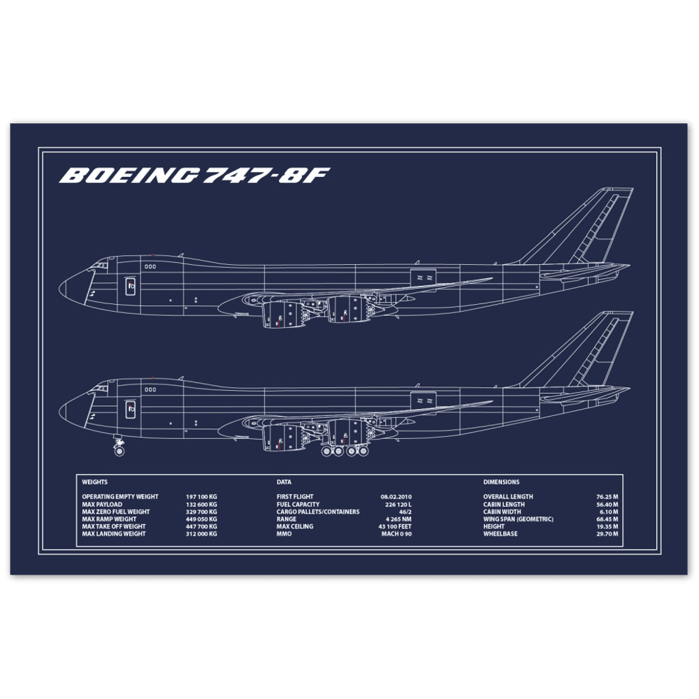 BOEING 747-8F (FREIGHTER) BLUEPRINT - Aeroprints Shop